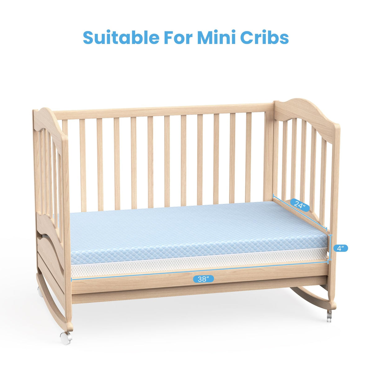 Mini Crib Mattress, 38x24x4 Inch Dual-Sided Gel Memory Foam V39360