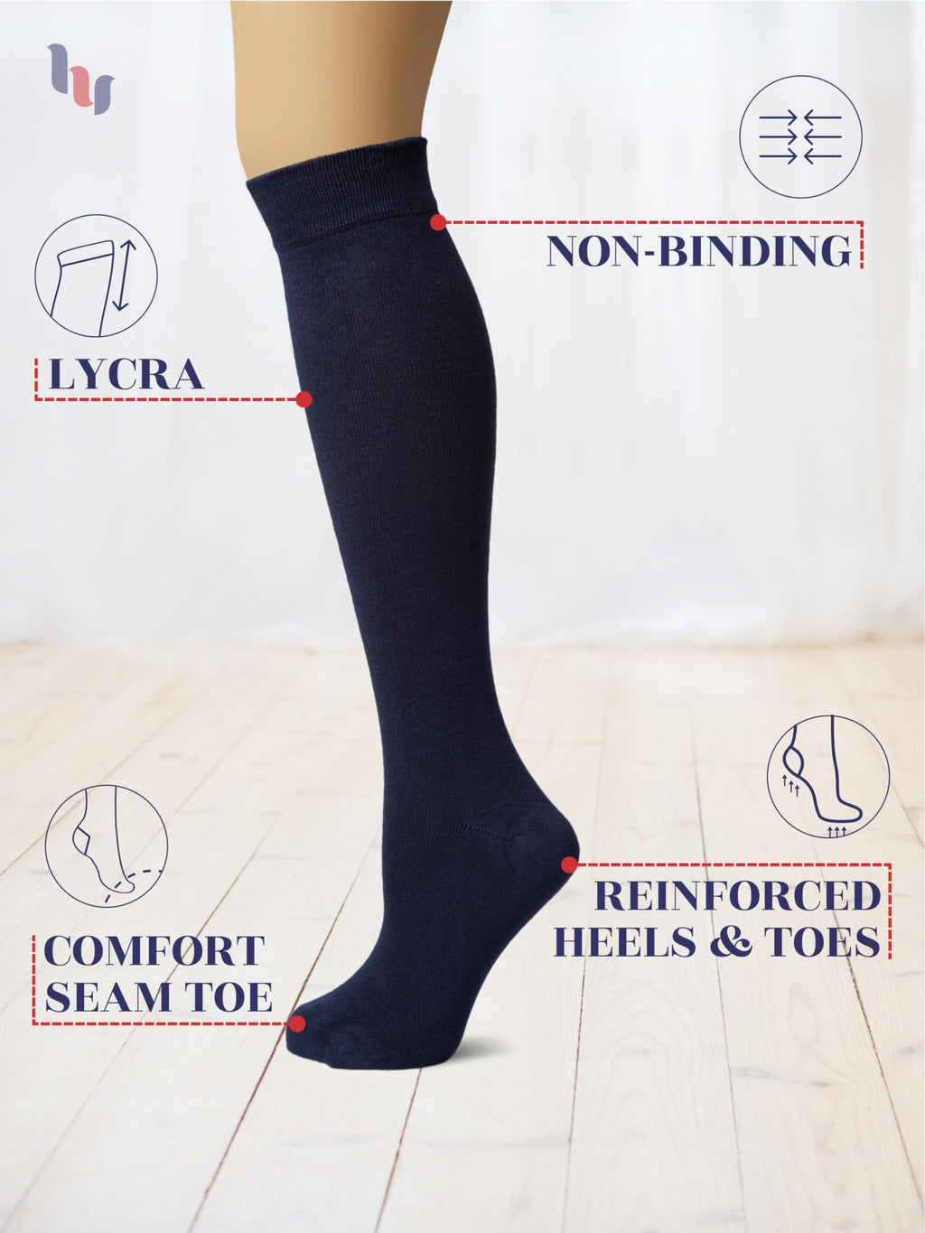 Rayon from Bamboo Knee High Socks 4 Pairs S70615