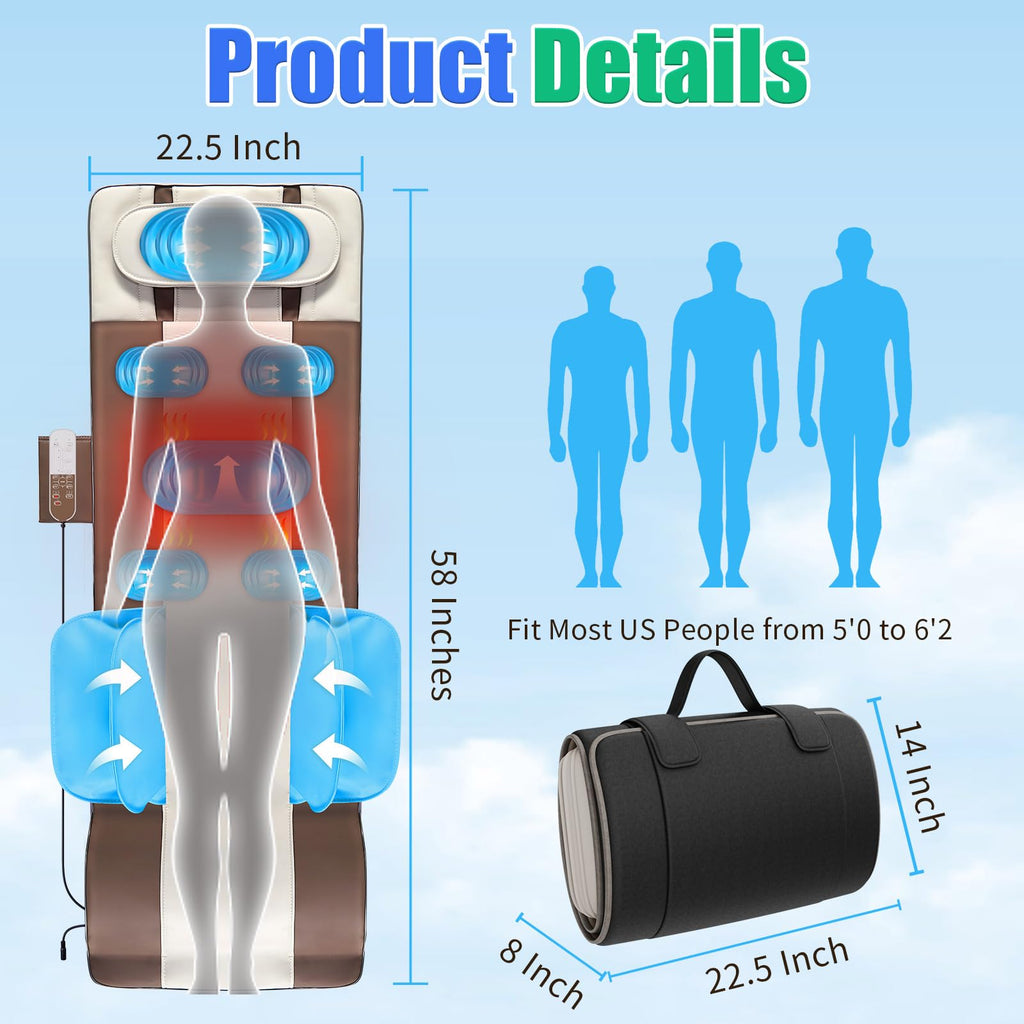 Full Body Massage Mat with Heat R1382