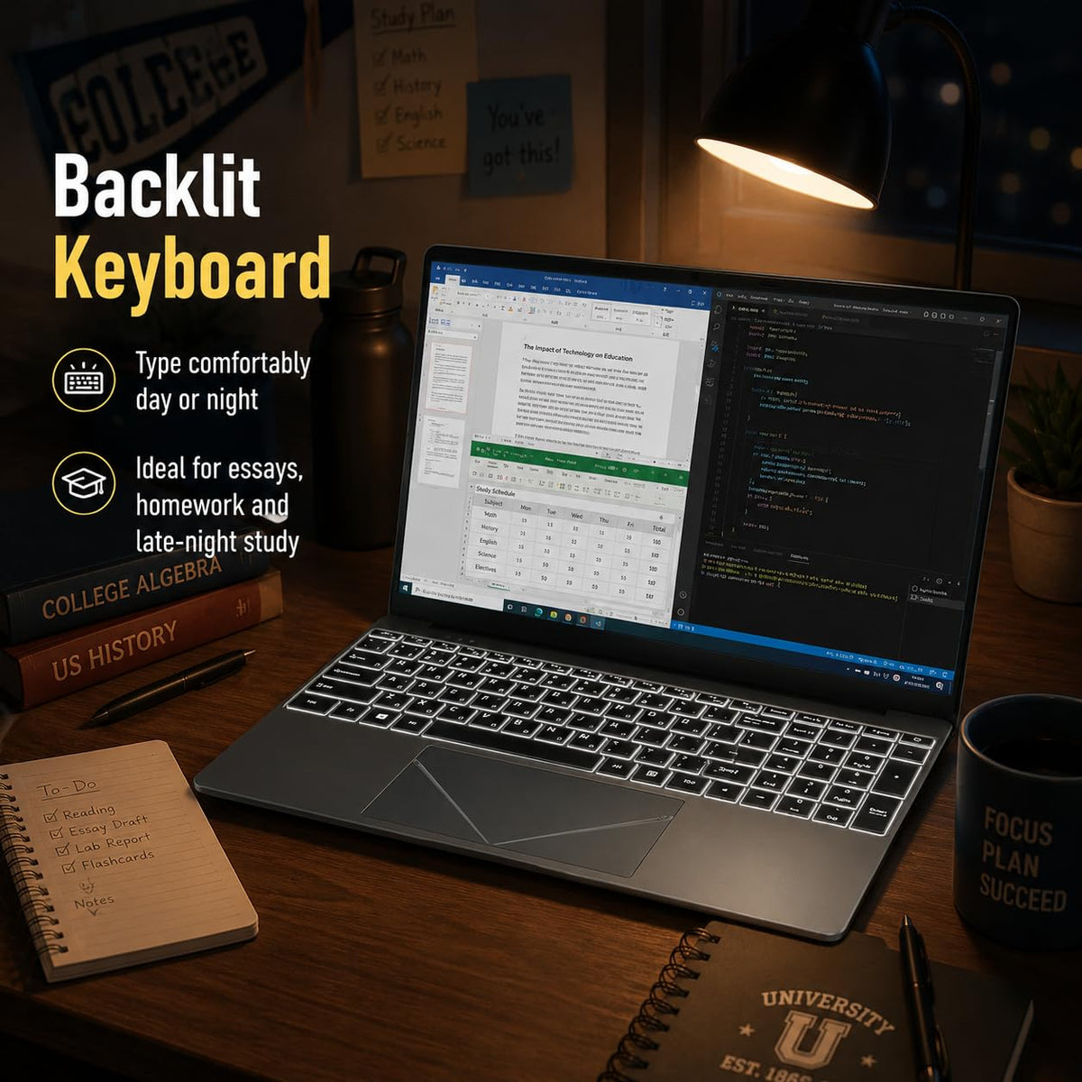 15.6" Core i3 8GB RAM 256GB SSD Laptop Computer N749