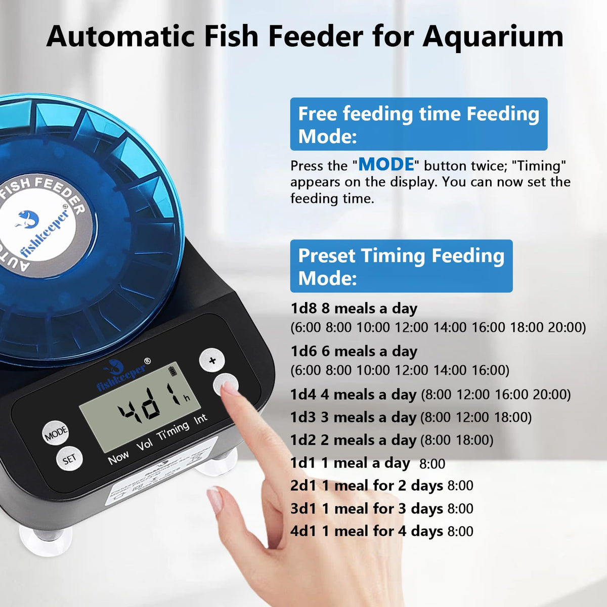 Automatic Fish Feeder and Magnetic Glass Cleaner Brush H756812