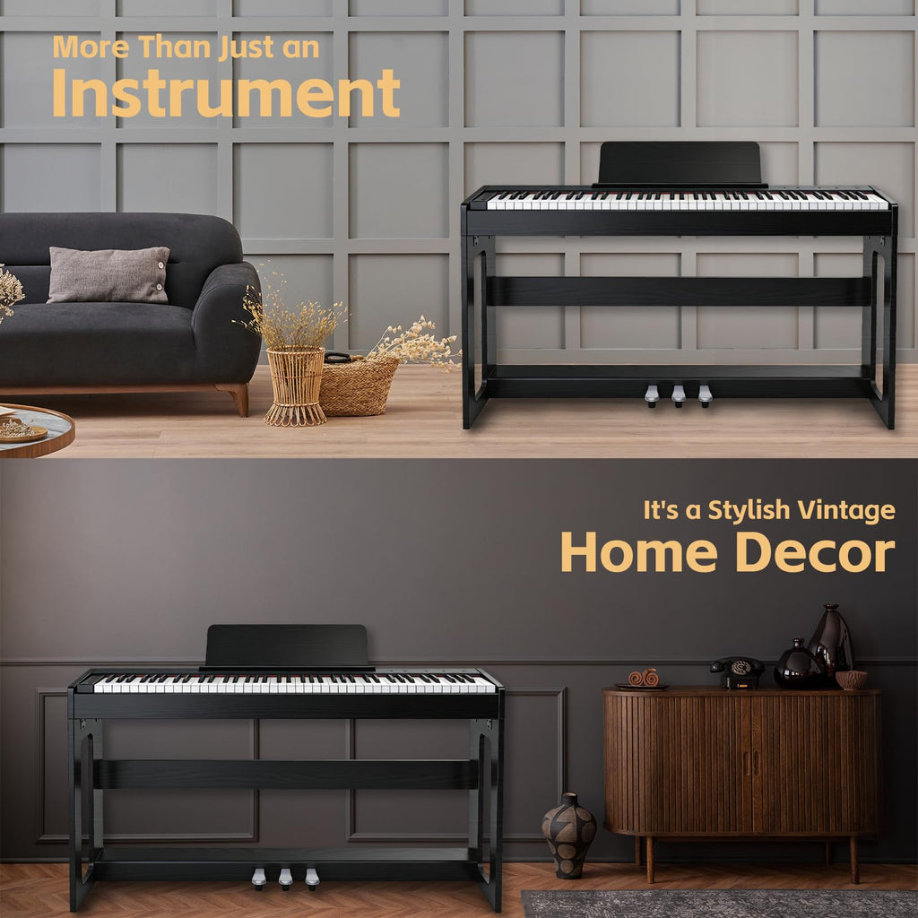 88 Key Weighted Digital Piano with Furniture Stand and Triple Pedal X93791