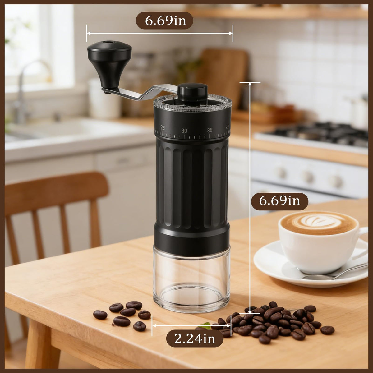 Manual Coffee Grinder with 40 Adjustable Settings, 30g Capacity I675