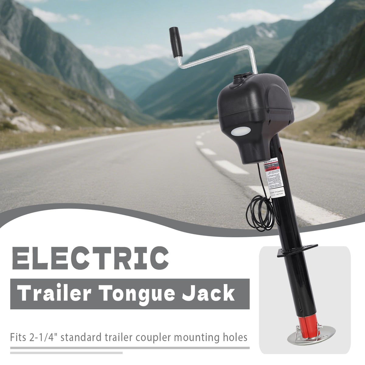 Electric Power Tongue Jack 3500lbs 12V DC P639