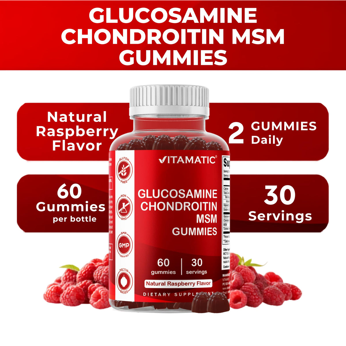Glucosamine Chondroitin with MSM & Vitamin E 60 Gummies K66784