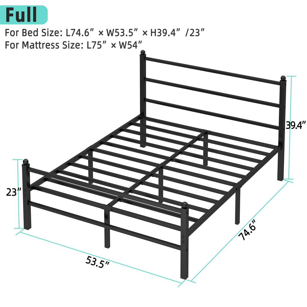Black Full Size Bed Frame W7856