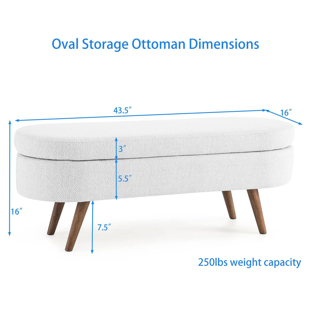 Brown Linen Storage Ottoman Bench B616