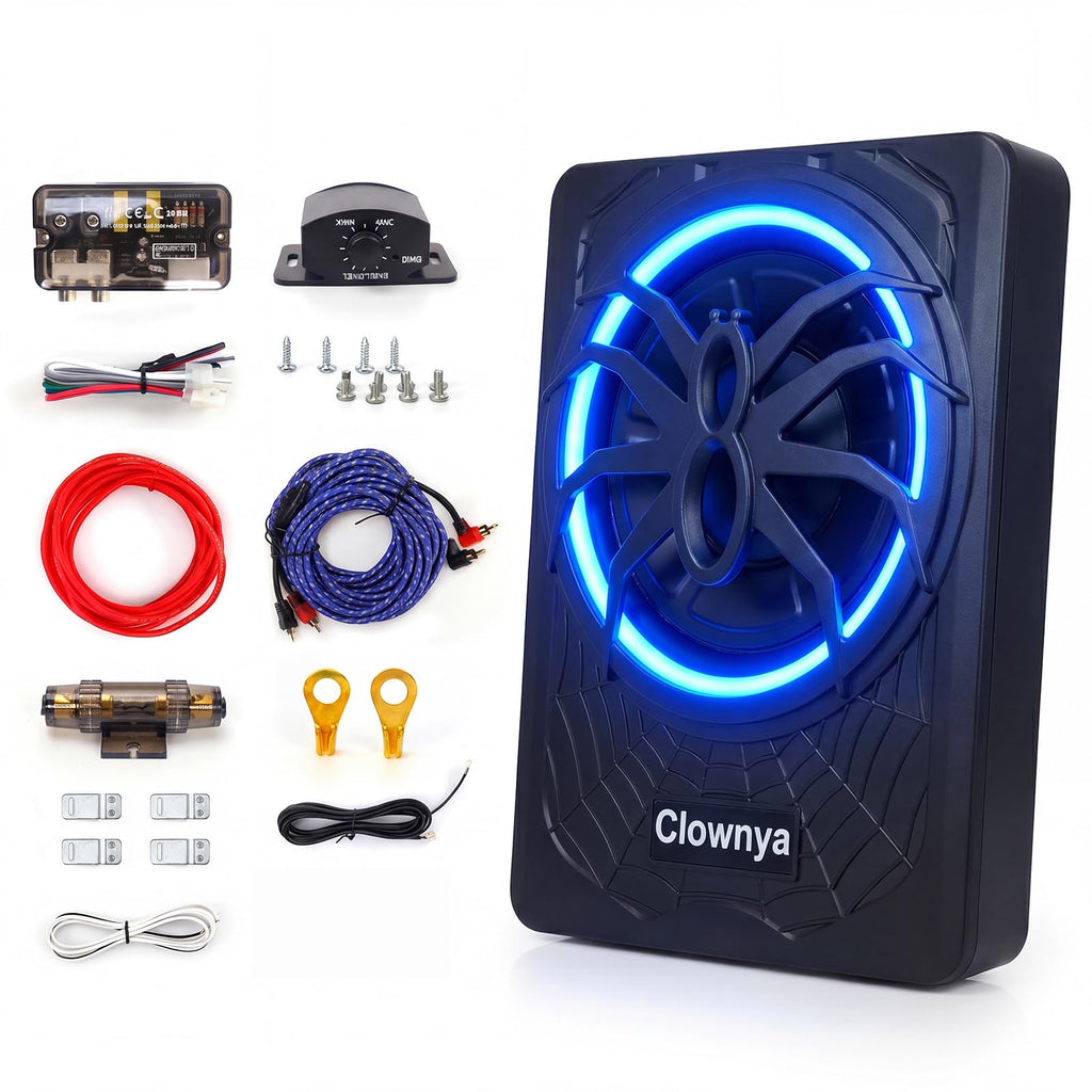1200W Slim Under-Seat Powered Car Subwoofer with Built-in Amp Z13111