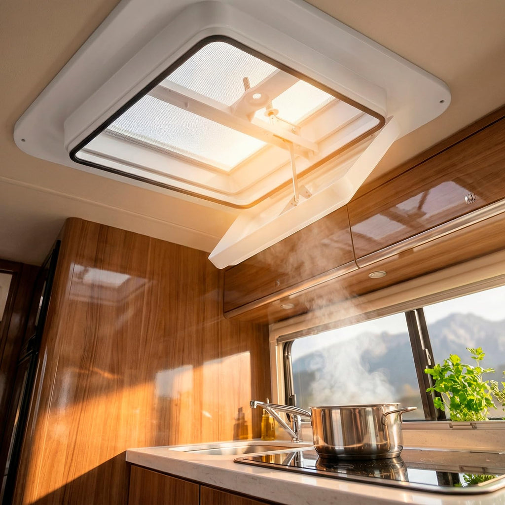 14 x 14 Manual RV Roof Vent Translucent Lid I66244