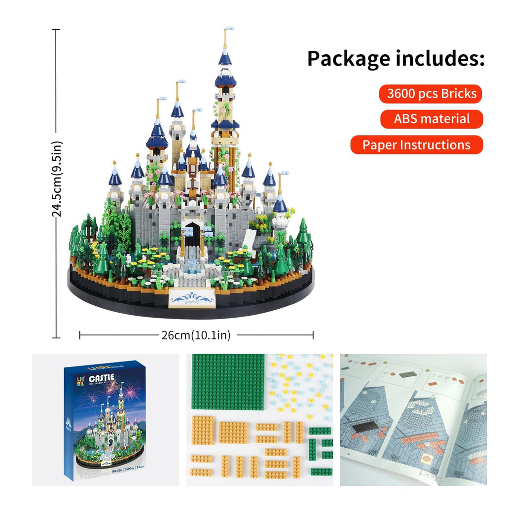 Mini Building Blocks Set, 3600 Pieces, Blue Micro Building Blocks Set R727