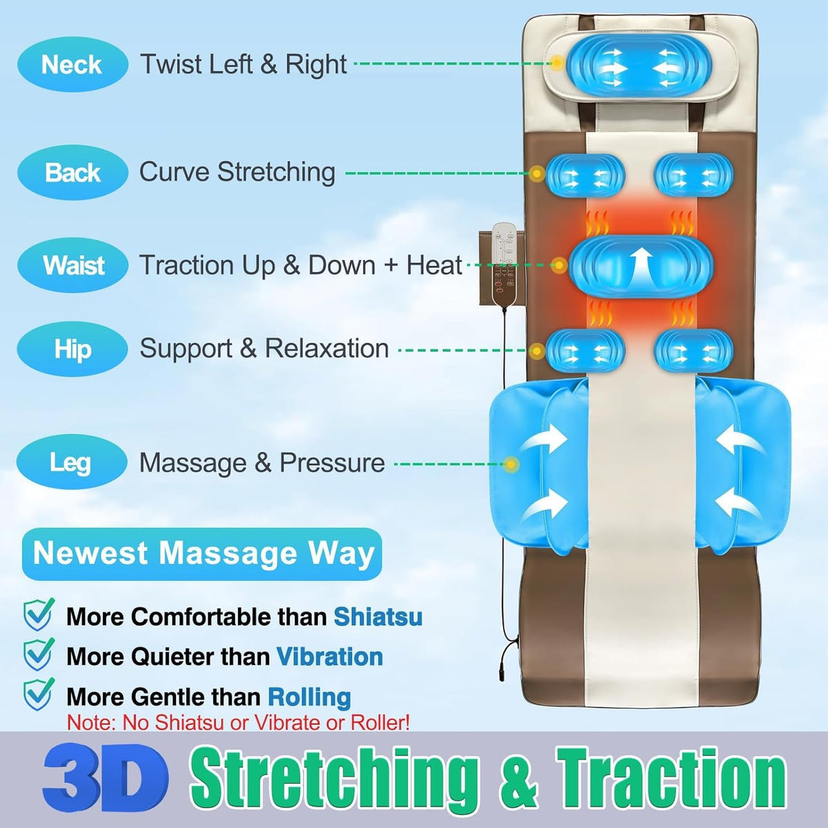 Full Body Massage Mat with Heat R1382