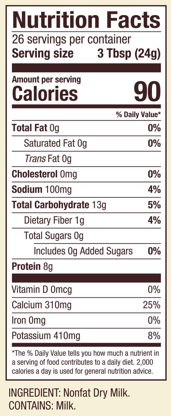 Nonfat Dry Milk Powder, 22oz U759074