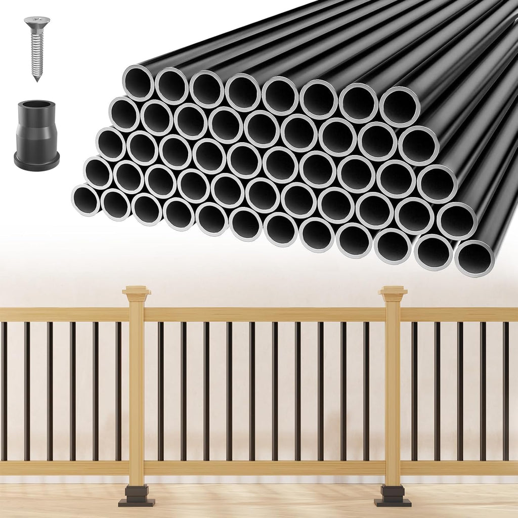100 Pack 26" Black Aluminum Deck Balusters T94293