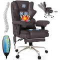 Brown Heated Massage Office Chair with Footrest E886