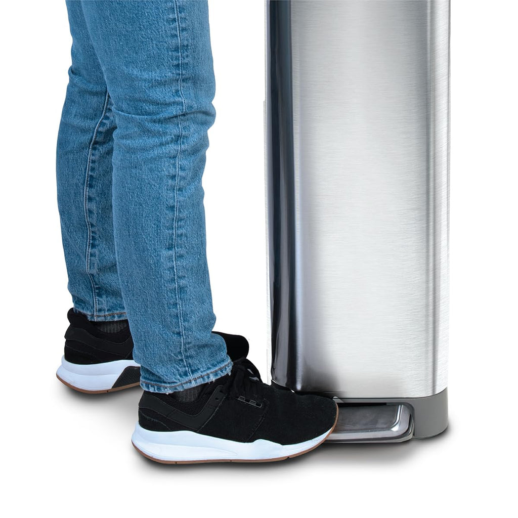 Narrow 12 Gallon Stainless Steel Step Trash Can with Soft Close Lid T442761