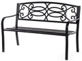 Steel Outdoor Patio Garden Bench with Cast Iron Backrest C467