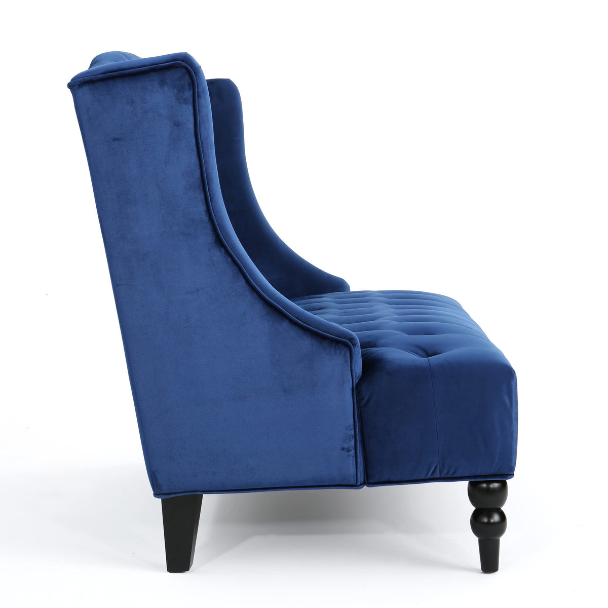 Navy Blue Tufted Velvet Wingback Loveseat X251448