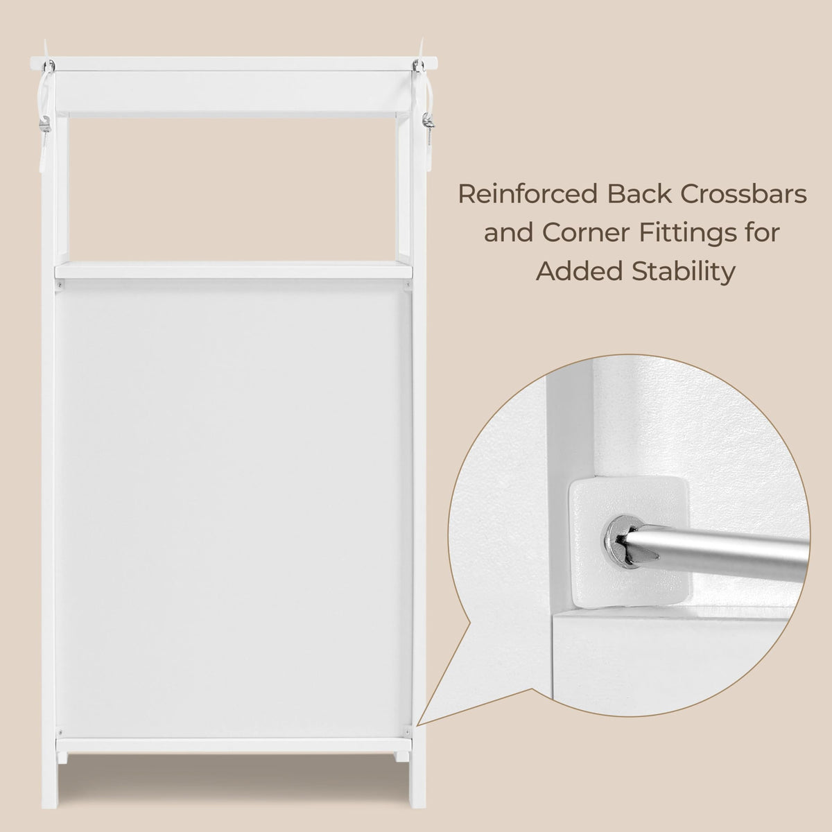 White Bathroom Storage Cabinet with Door & Open Shelf J968