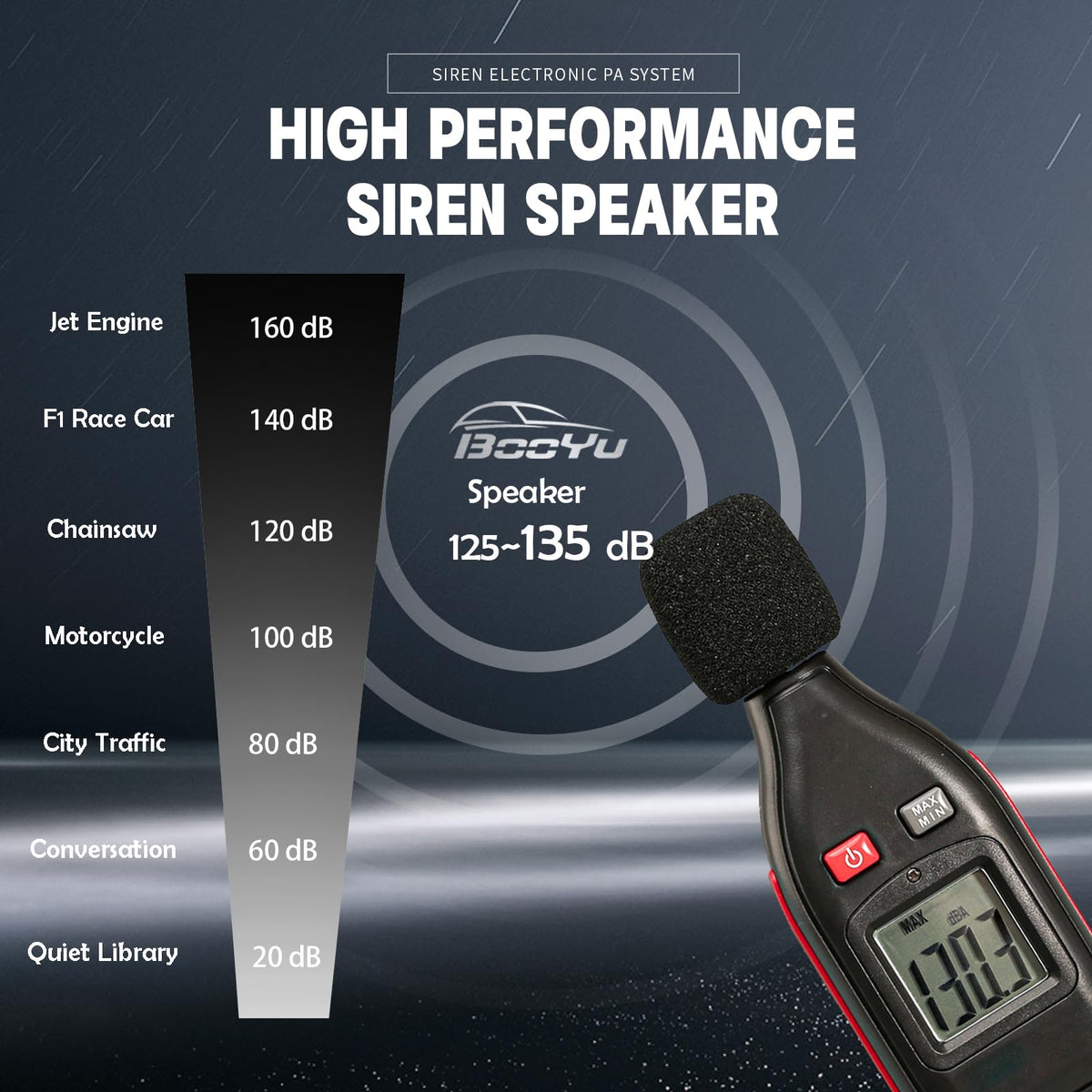 12V 200W 9Tone Slim Speaker Horn Alarm PA System Emergency Siren H56425