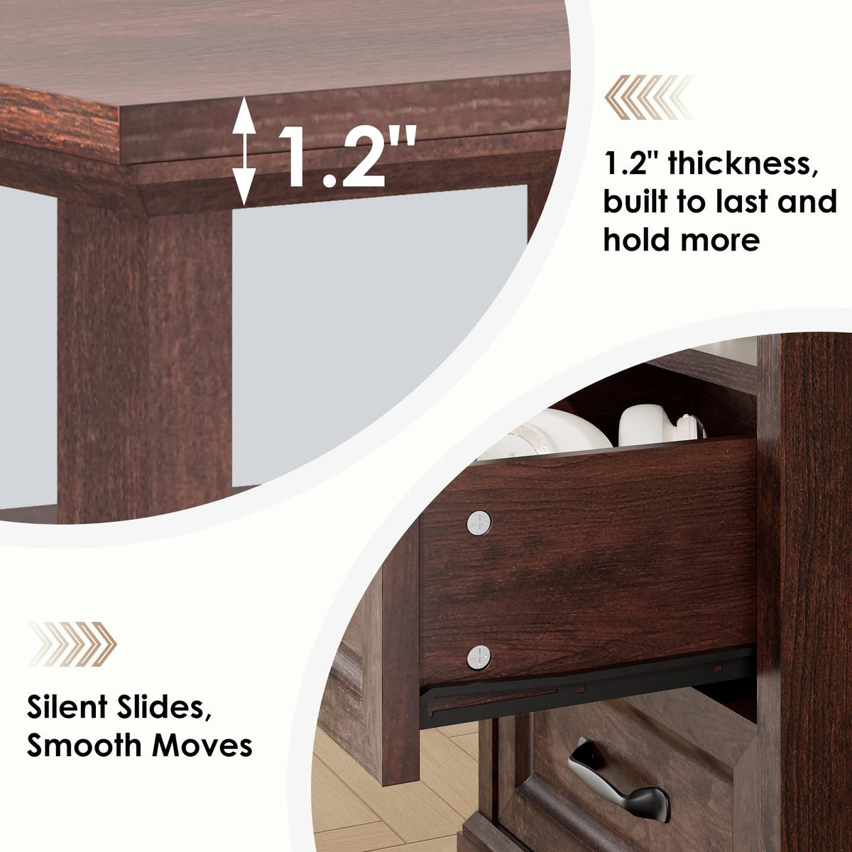 18'' Wood Nightstand with Charging Station J9722