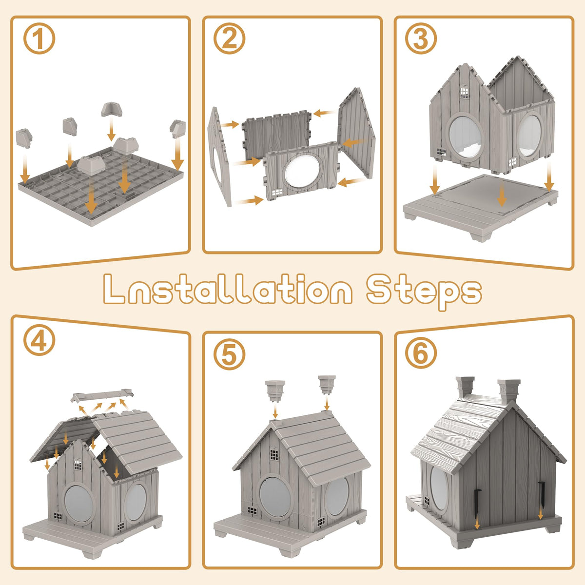 Weatherproof 1-Story Resin Cat House O9584