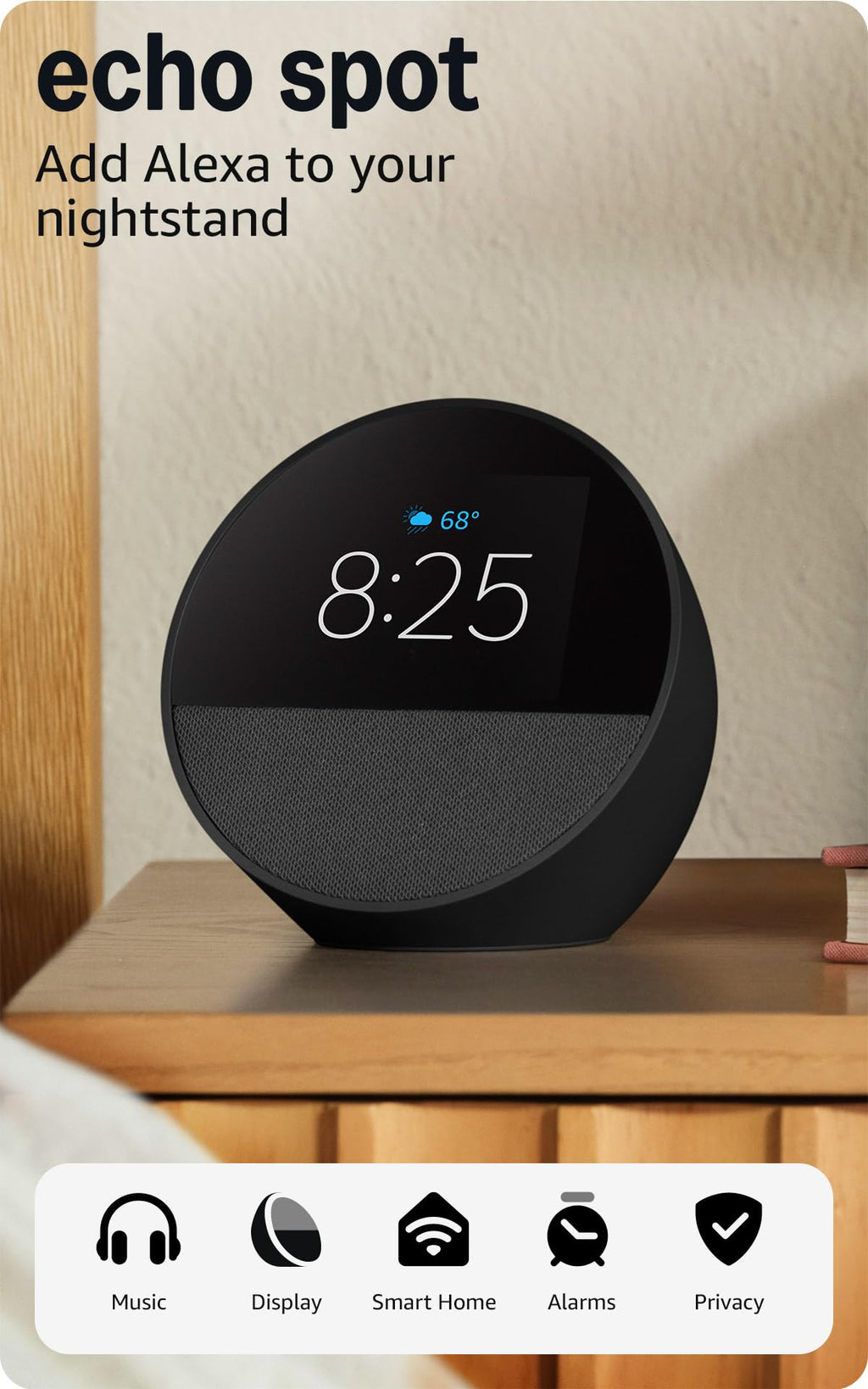 Smart Alarm Clock Black P900802