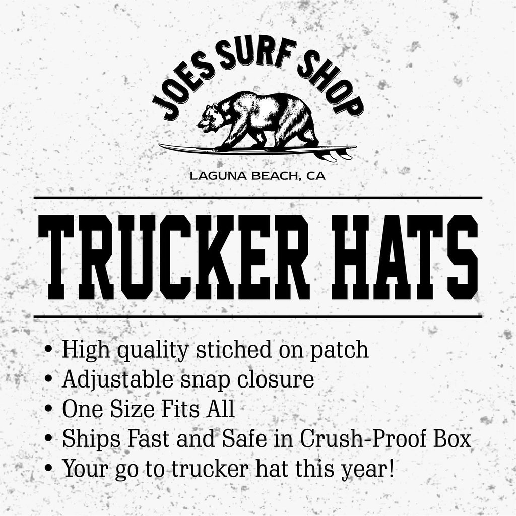 Surfing Bear Flat Bill Snapback Trucker Hat I757980
