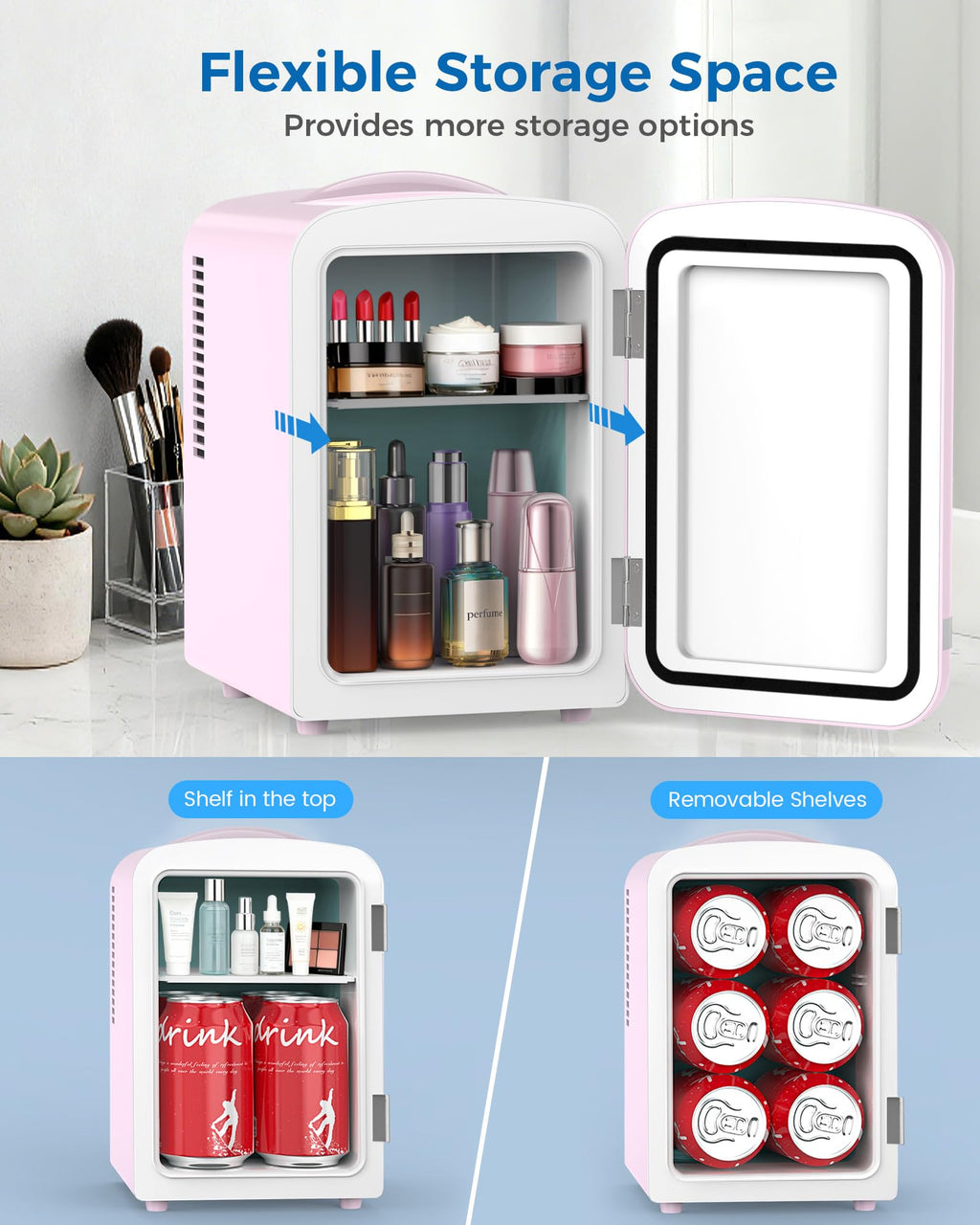 Mini Fridge 4L 6 Cans Pink C81390