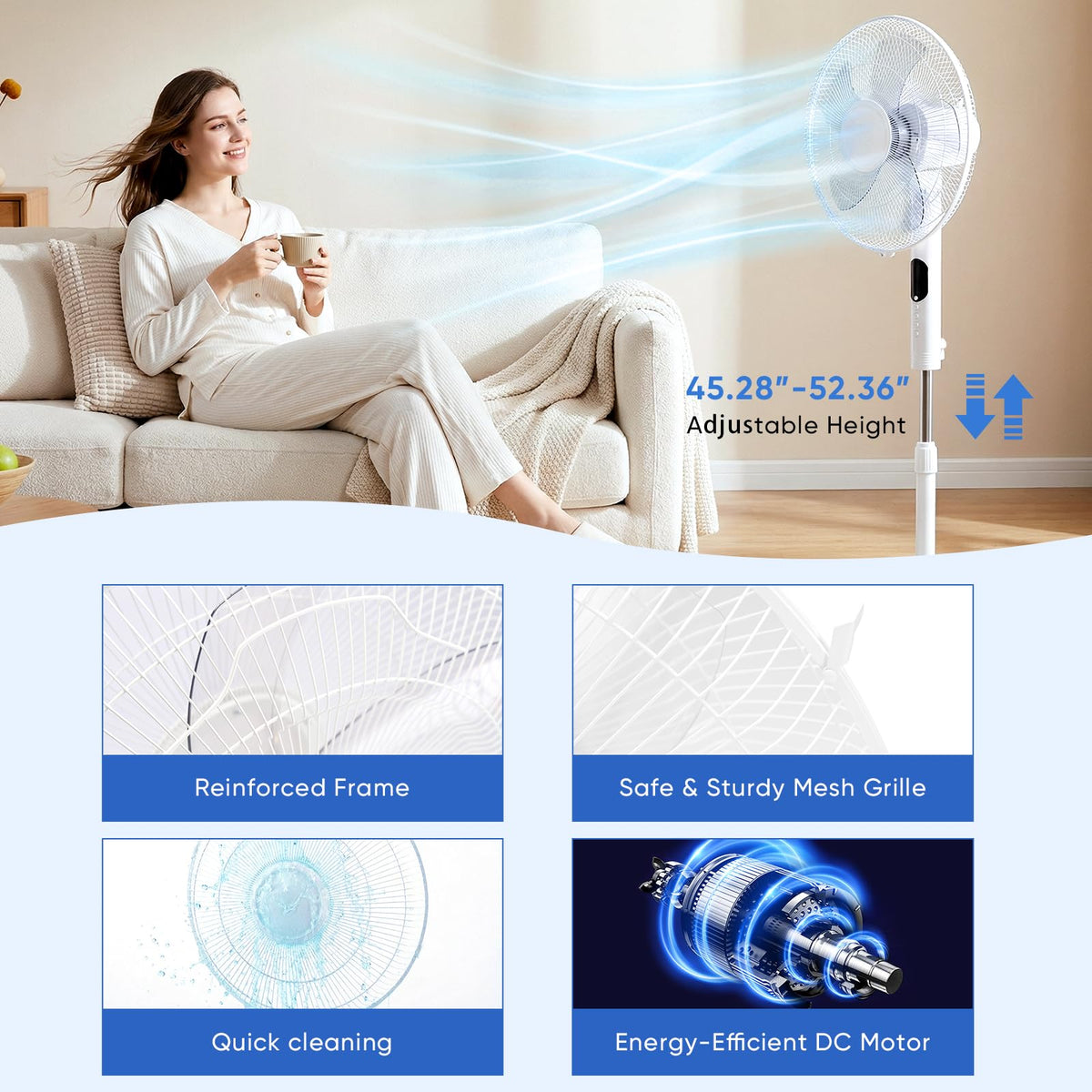 17" Oscillating Pedestal Fan with Remote X314