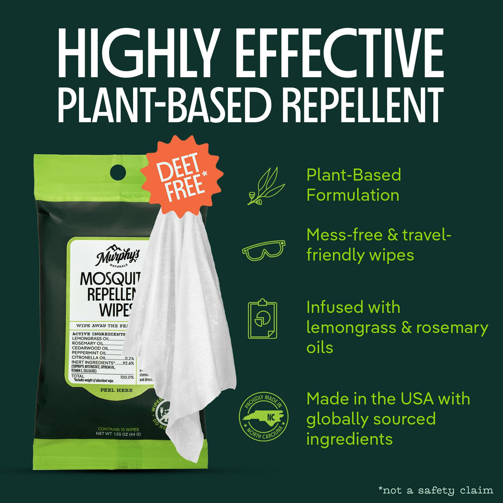 Plant-Based Mosquito Repellent Wipes 10 Count Pack of 3 J1161