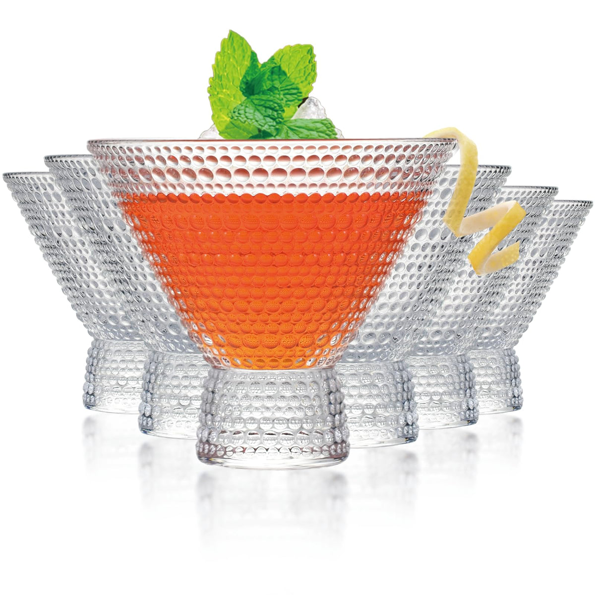6Pcs 8.5oz Stemless Martini Glasses S38672
