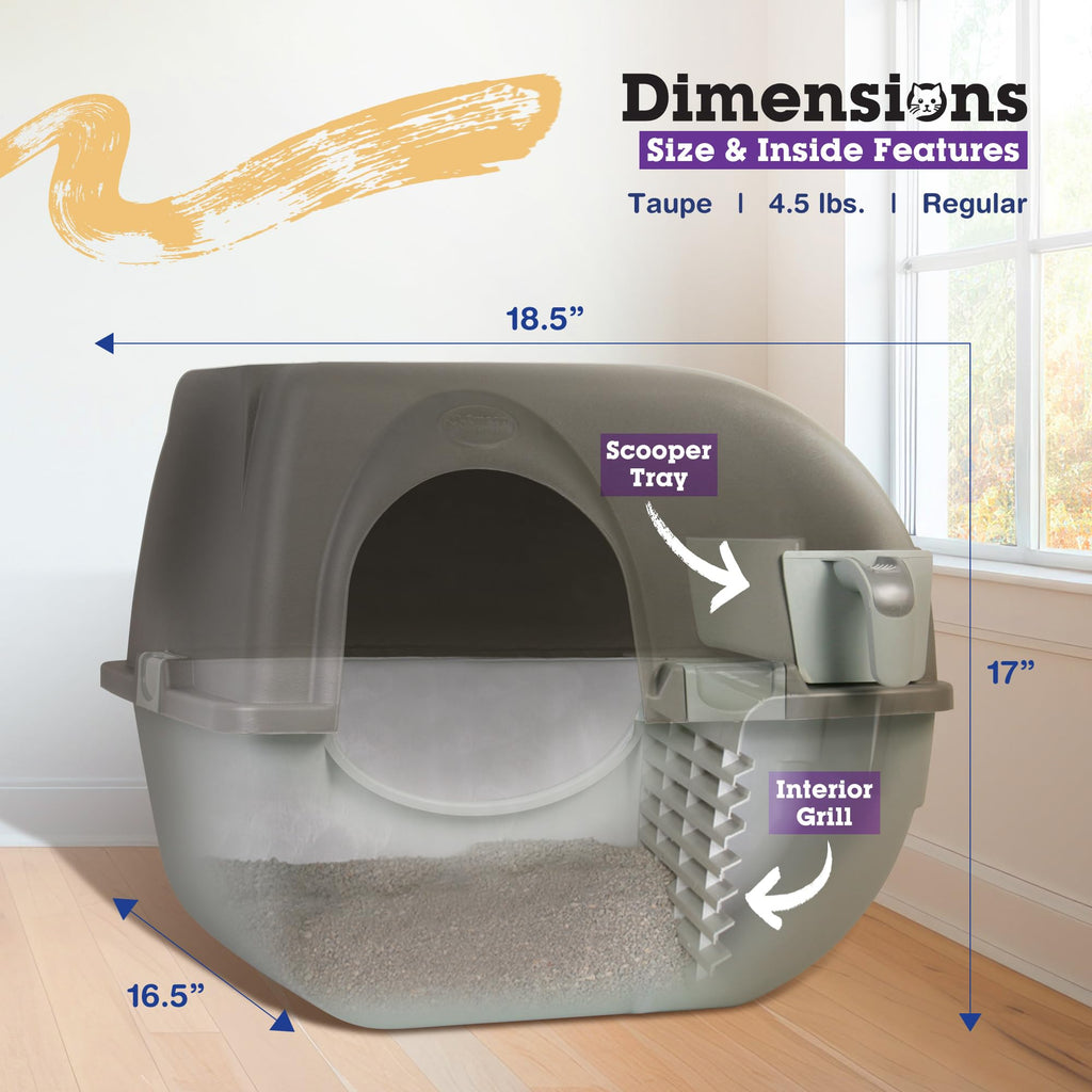 Self Cleaning Litter Box Regular Size Grey O3882