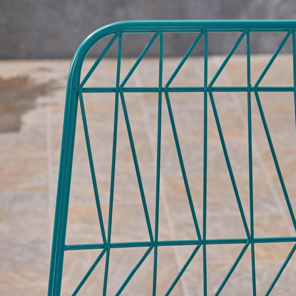 Teal Iron Patio Bar Stools with Cushion, Set of 2 X5739