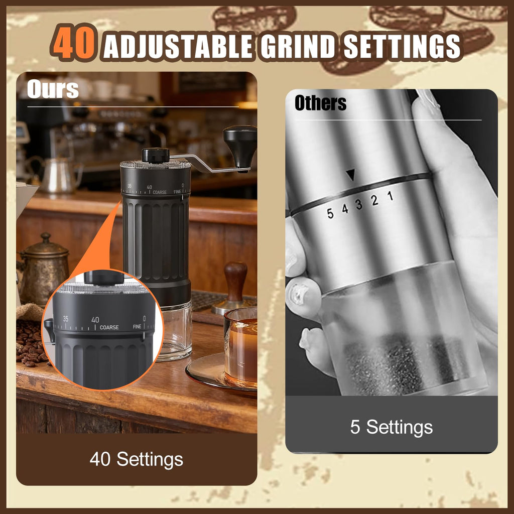 Manual Coffee Grinder with 40 Adjustable Settings, 30g Capacity I675