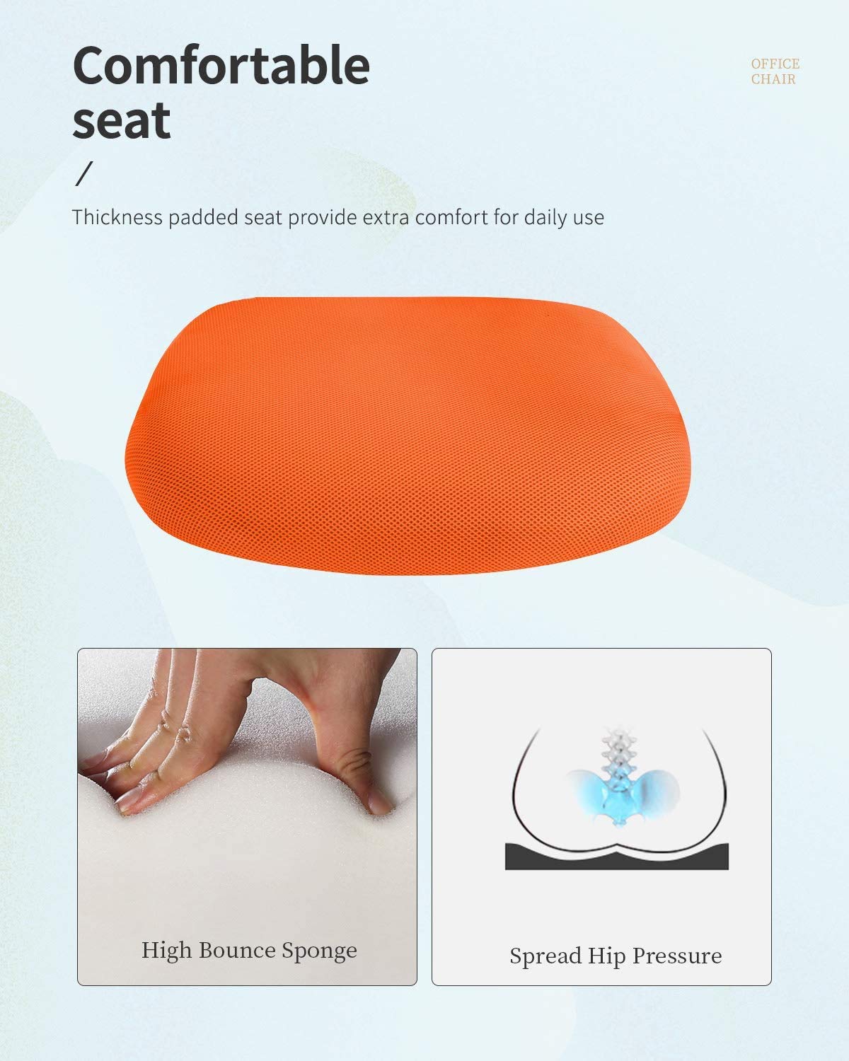 Orange Mesh Office Chair T986