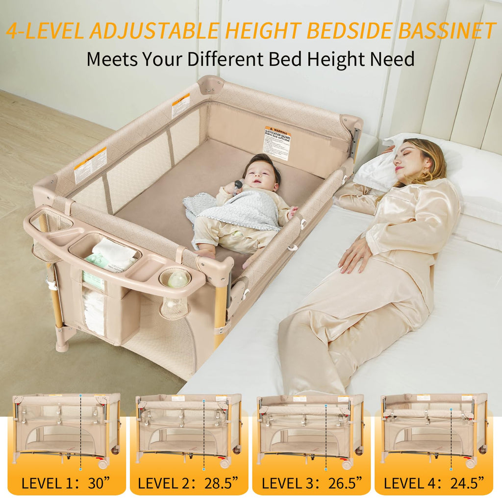 5-in-1 Foldable Baby Bassinet Playpen B9308
