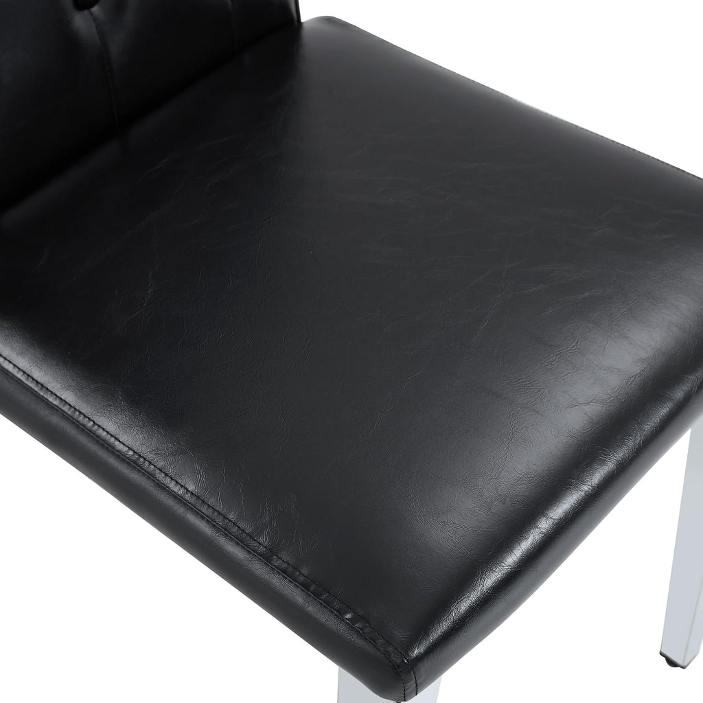 Black Faux Leather Dining Chairs Set of 6 W975664