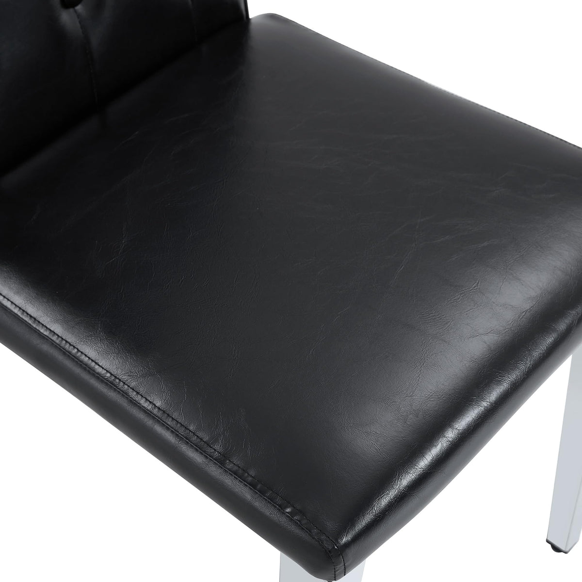 Black Faux Leather Dining Chairs Set of 6 W975664