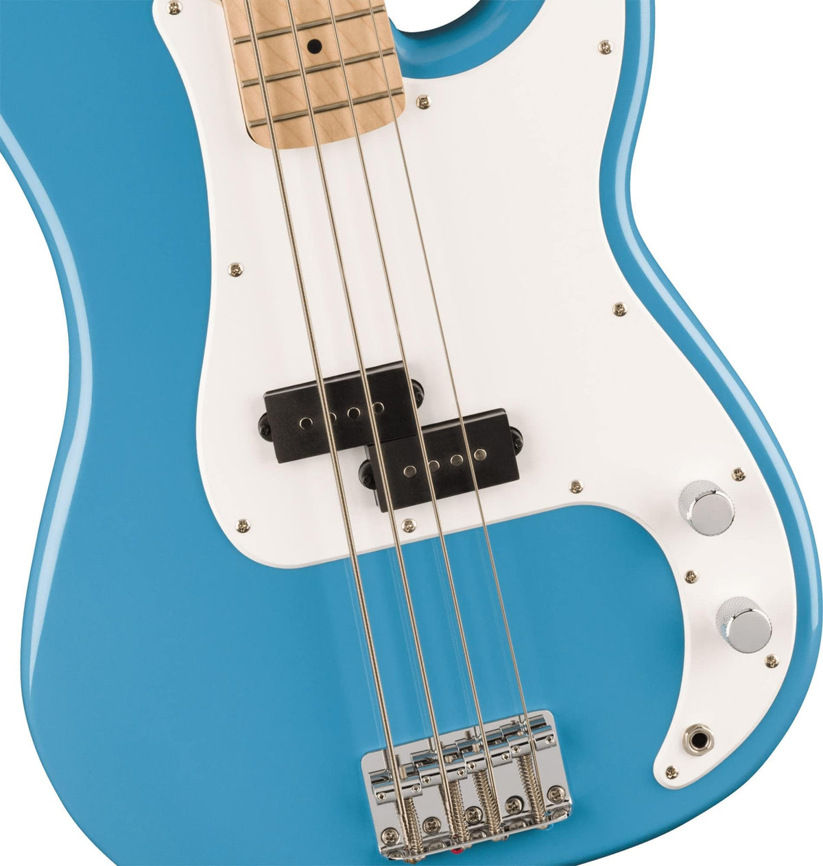 California Blue Precision Bass Guitar Bundle with Headphone Amp, Cable, Tuner, Strap I715927