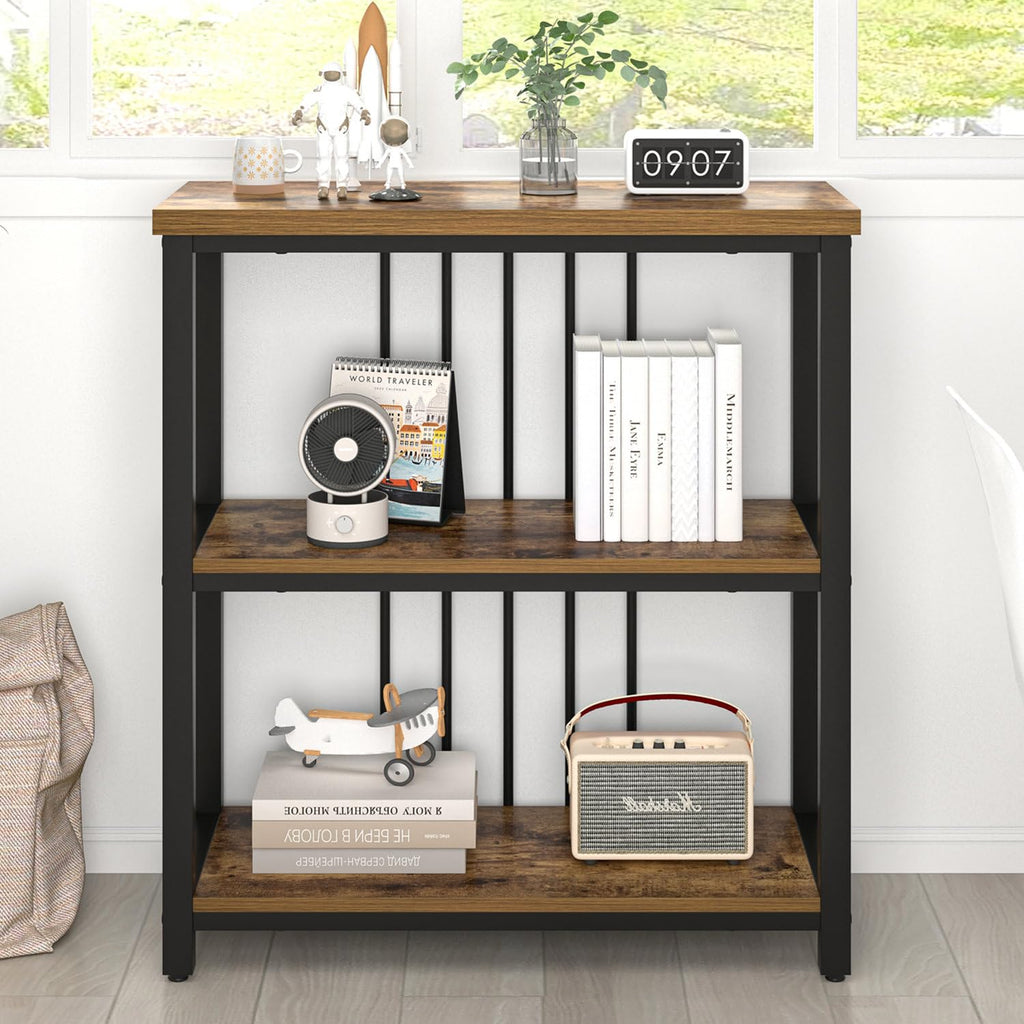 3 Tier Wood and Metal Bookshelf V4868