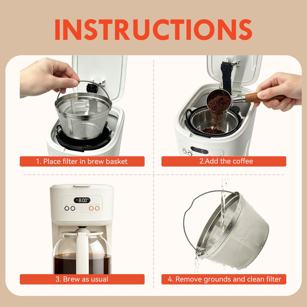 Stainless Steel Reusable Coffee Filter Z32465