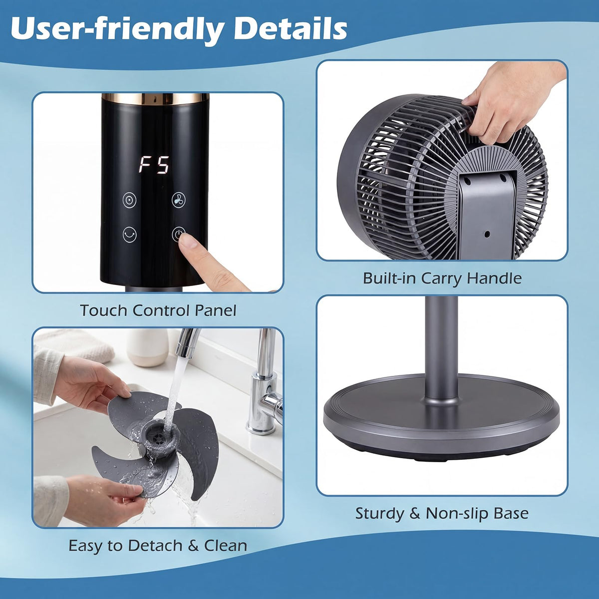 Compact Oscillating Standing Fan T46912