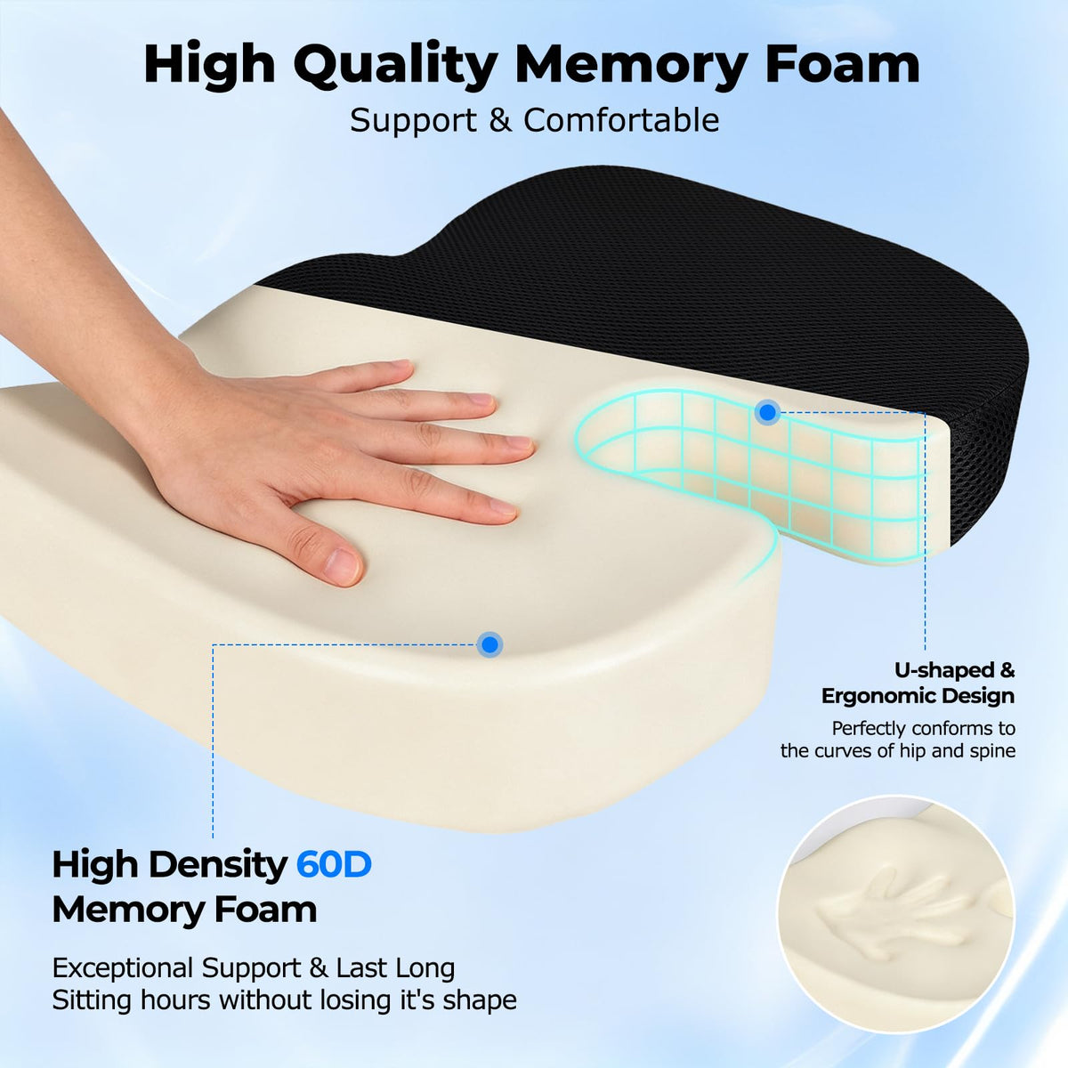 Breathable Mesh 18x14x3 inches Stadium Seat Cushions V25111