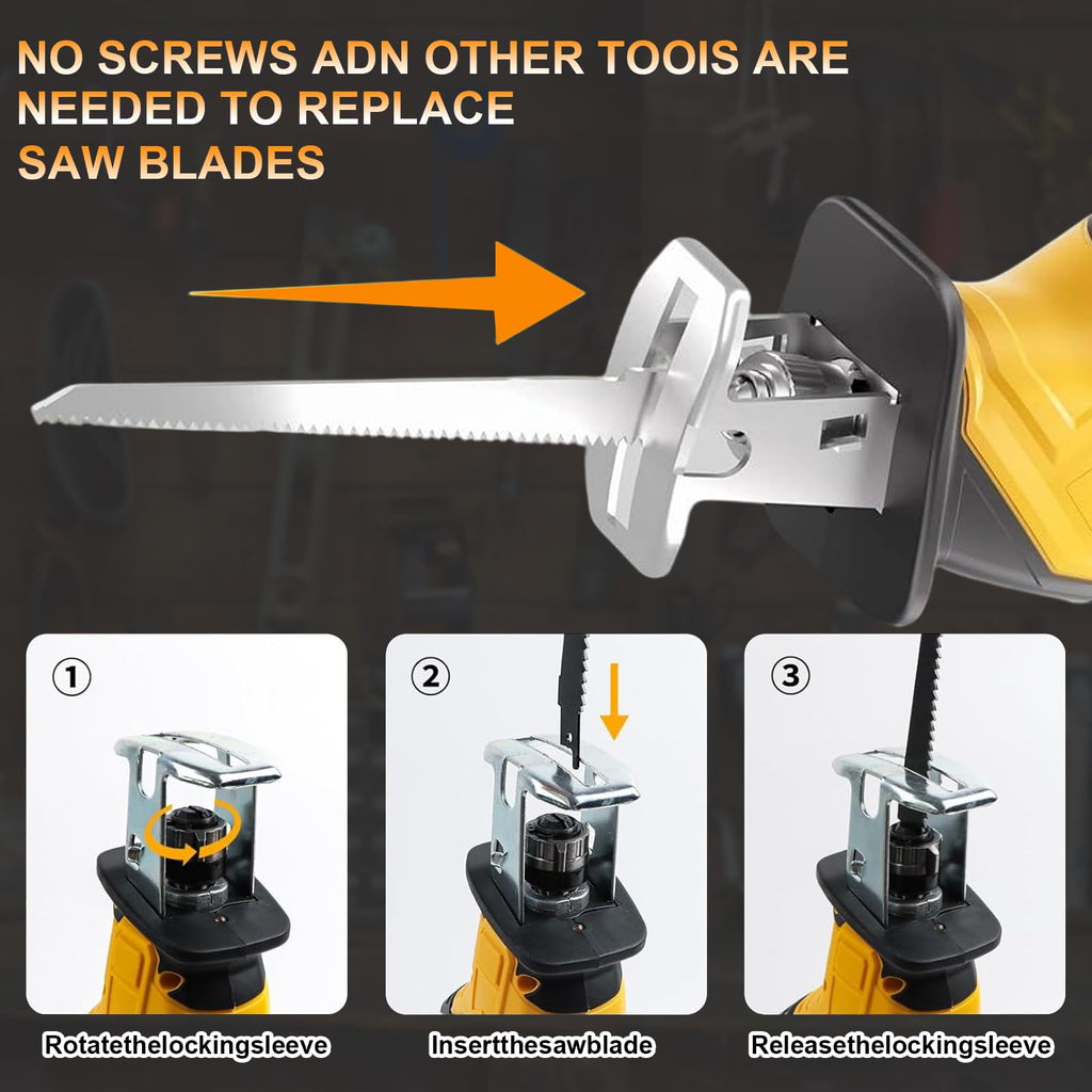Cordless Reciprocating Saw 0-3500 SPM Variable Speed with 4 Blades Q73399