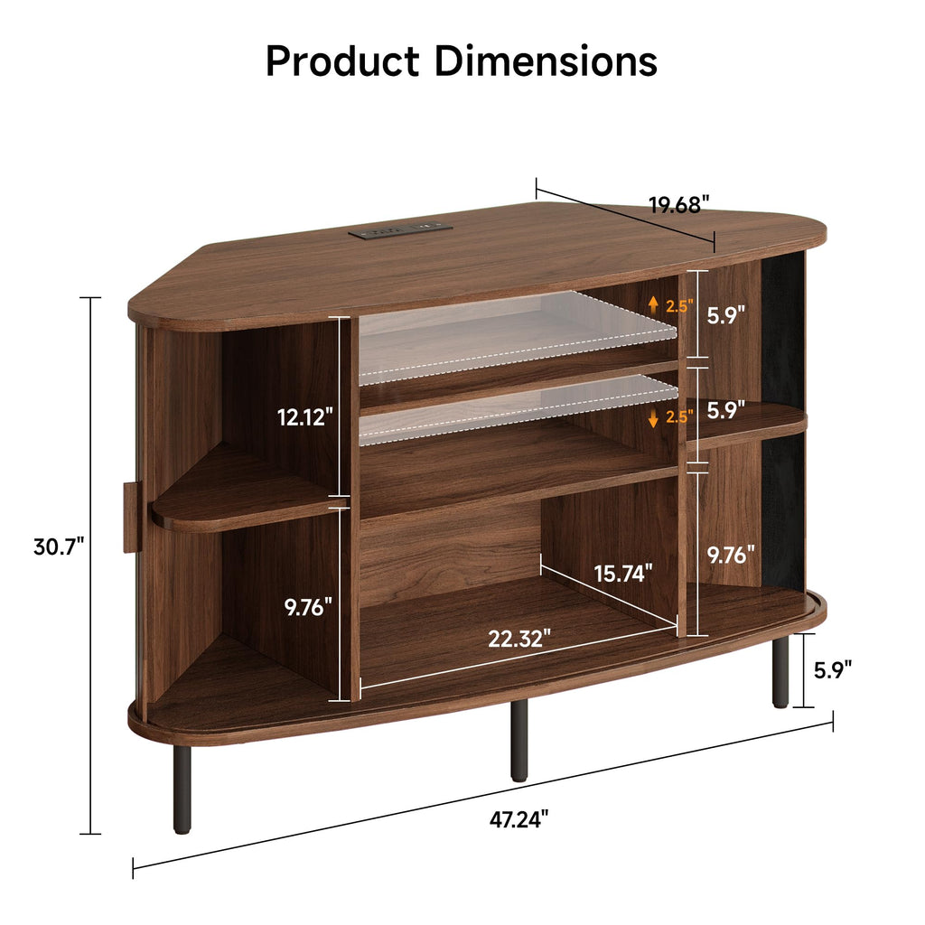 47" Walnut Corner TV Stand C47944