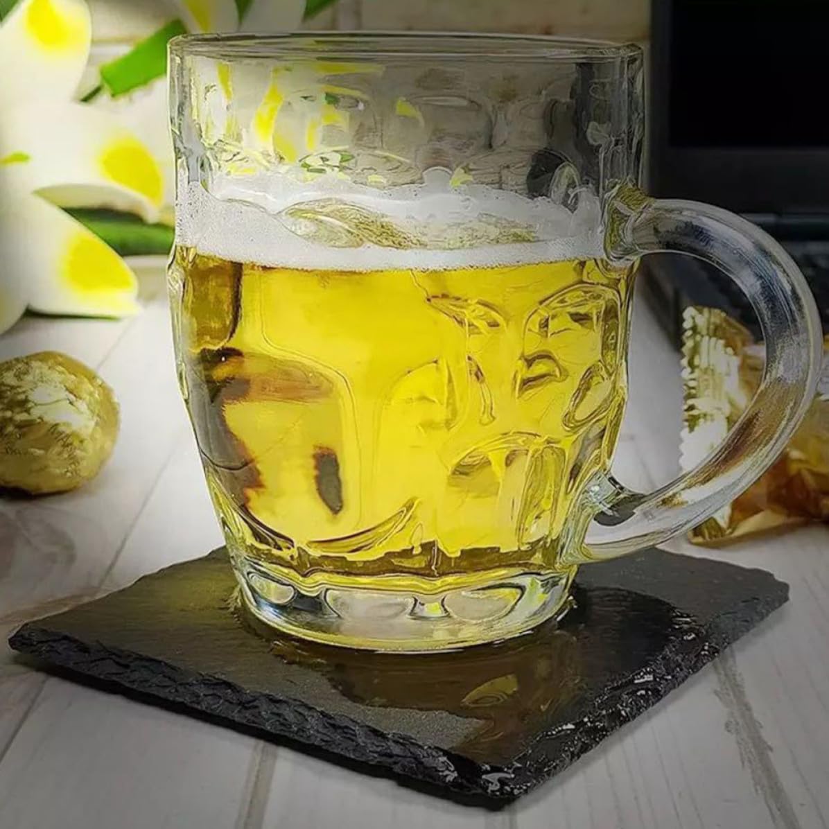 12 Pc Natural Stone Coasters with Non Slip Bottom V5121