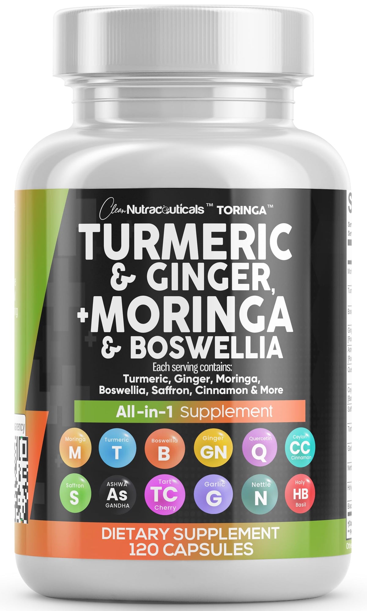 Turmeric Moringa Ginger Boswellia Saffron Supplement O7452