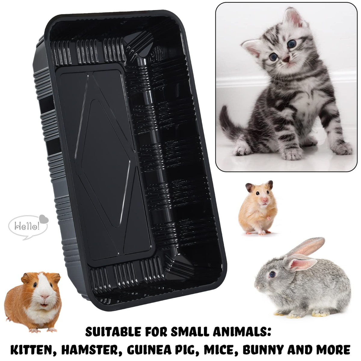 60 Pack Disposable Litter Boxes for Cats, Black X124159