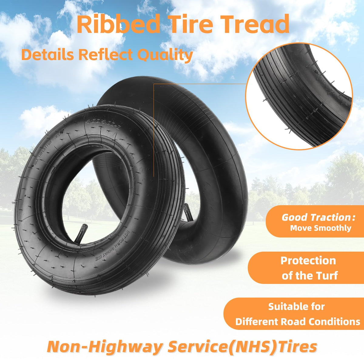 4.80/4.00-8" Tire and Inner Tube Set D6250