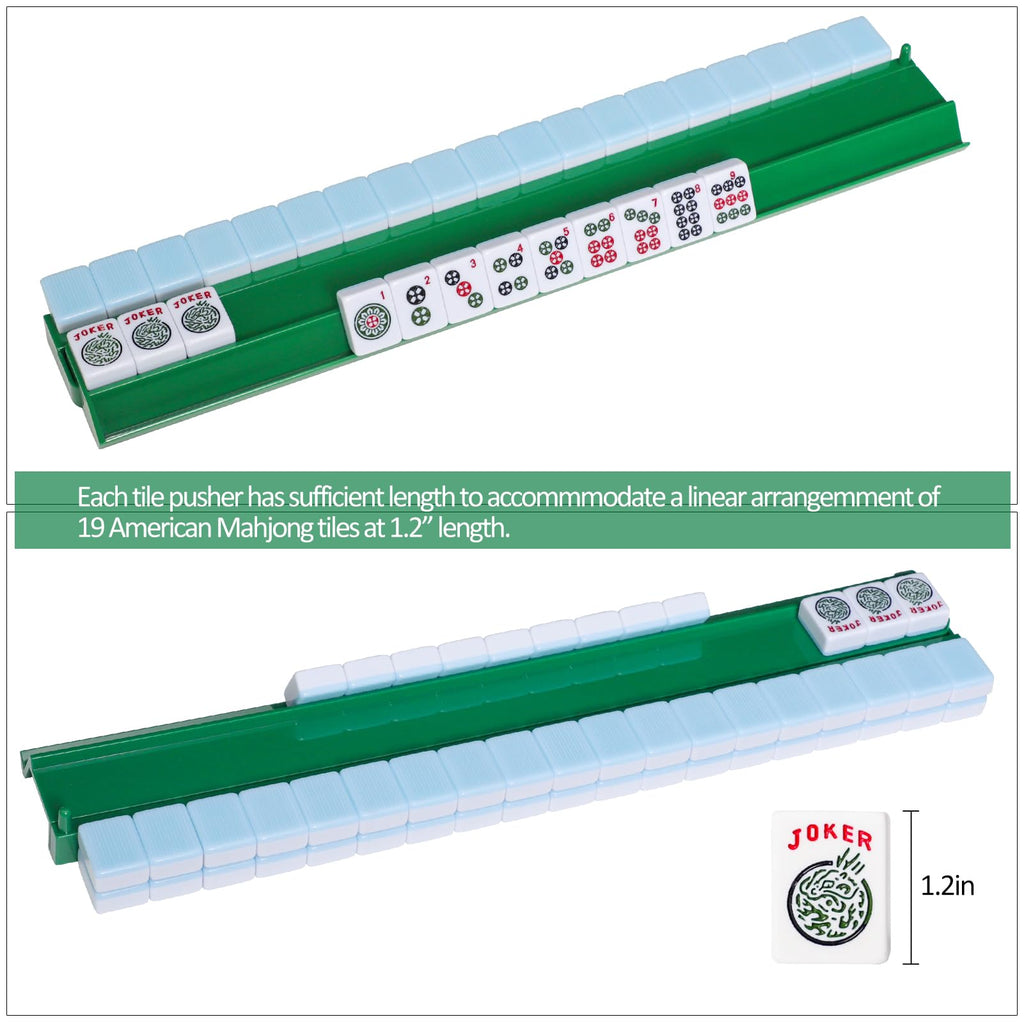 Green Mahjong Racks with Pushers 4 PCS J321823